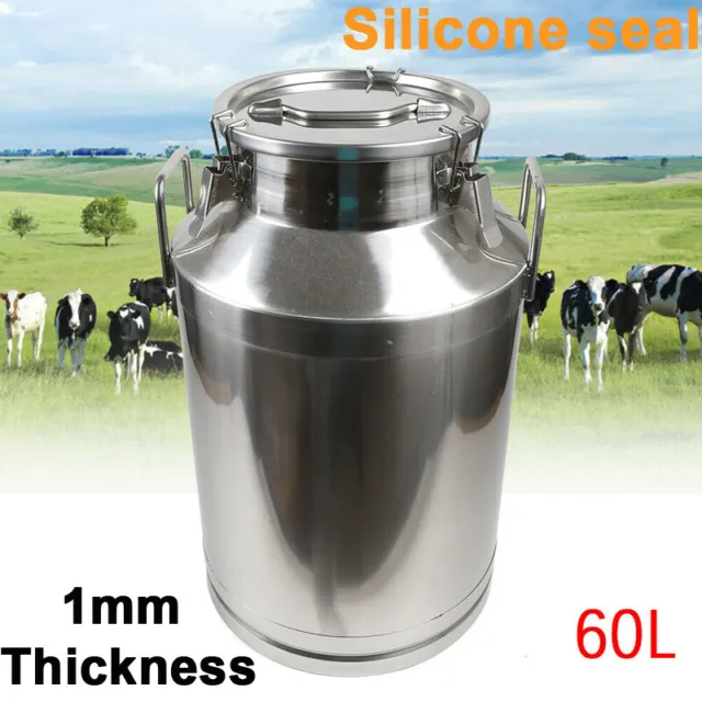 60 Liter Metal Jug Stainless Steel Jar Metal Milk Can Milk Bottle with Lid US