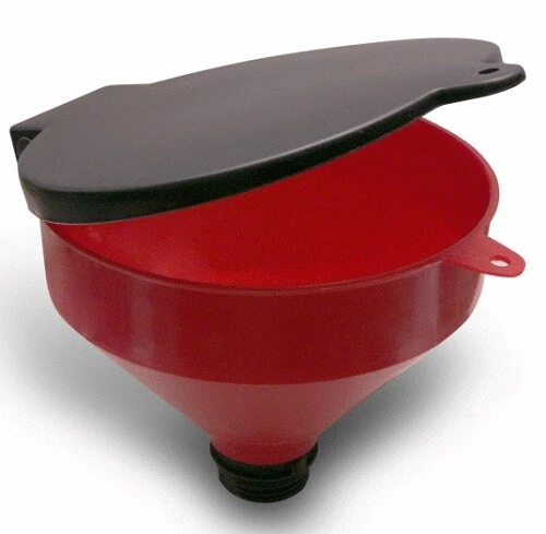 Funnel King 32425 with Screen and Lockable Lid, 4 Quart Capacity, Spill Free