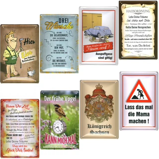 BLECHSCHILDER RETRO LUSTIGE Sprüche Schild 20x30cm Deko Geschenke