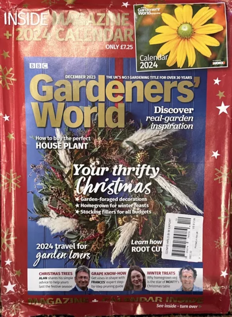 BBC Gardeners World magazine Dec 2023 Your Thrifty Christmas + 2024 Calendar