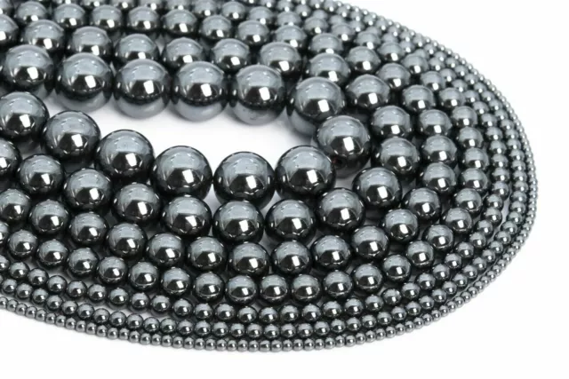 Natural Black MAGNETIC Hematite Round Gemstones Loose Beads 16'' 6mm 8mm 10mm