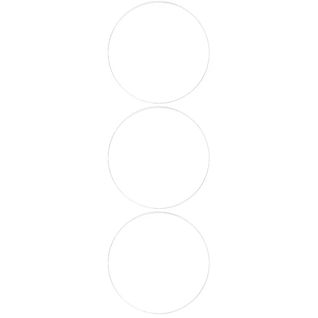 Set of 3 Clear Glass Cutting Board Round Acrylic Sheet Wafer