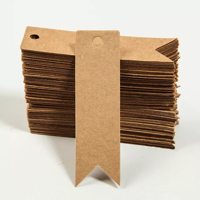 ECO KRAFT Paper Gift TAGS Card Label | No string | 100 Per Pack | UK Seller