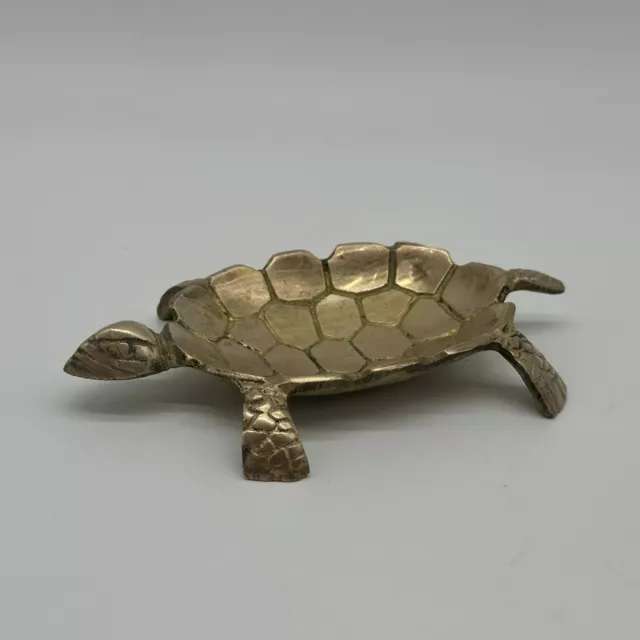 Vintage Brass Sea Turtle Animal Coin Jewelry Trinket Candy Soap Dish Ash Tray