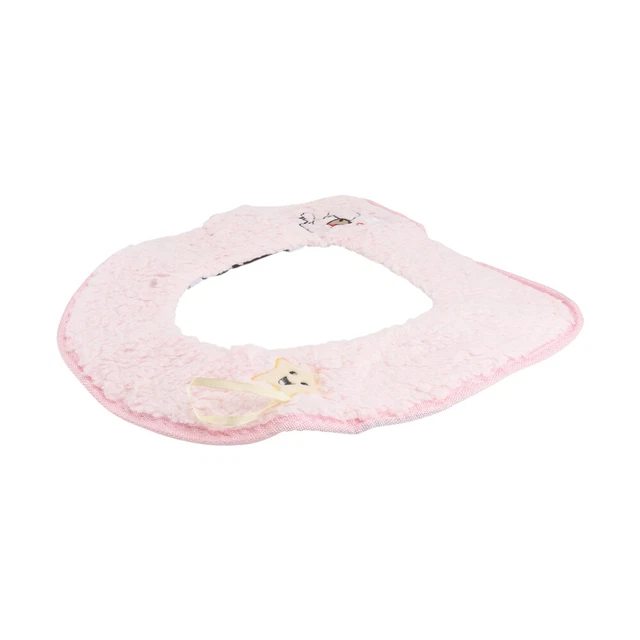 1 pieza cojín de asiento de inodoro grueso con mango anillo de asiento de inodoro cálido (rosa)