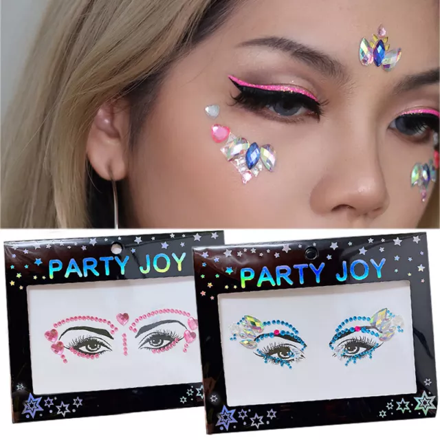 Face Gems Adhesive Glitter Jewel Tattoos Sticker Party Make Up Body Art Tattoo