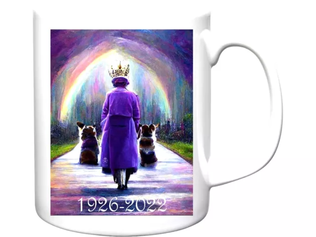 Queen Elizabeth II 1926 - 2022 mug Keepsake Royal Memorabilia Rainbow