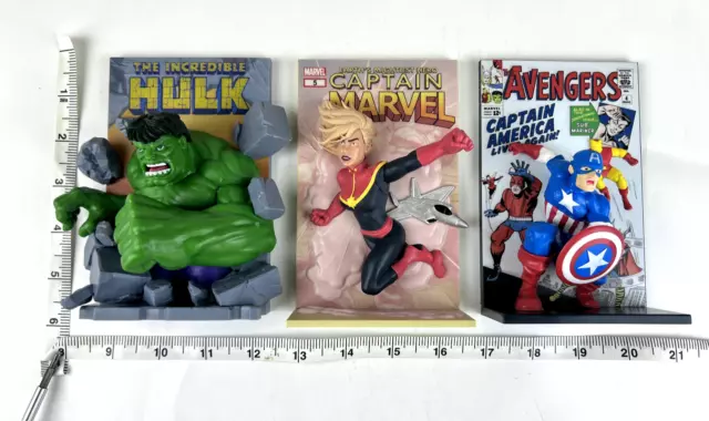 Lot of3 Loot Crate Marvel 3D Comic Standee Figures Hulk Captain America Avengers