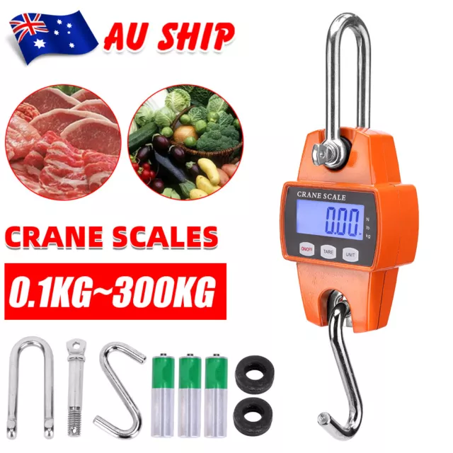 300kg 0.1kg Portable LCD Digital Crane Scales Hanging Scale Electronic Hook Kit