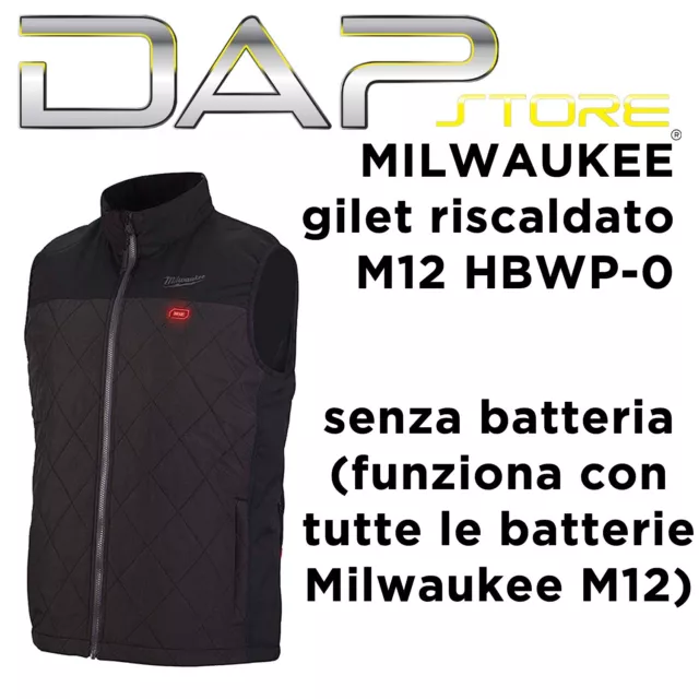 MILWAUKEE - Gilet piumino riscaldabile M12HBWP-0 in fibra di carbonio - Taglia S