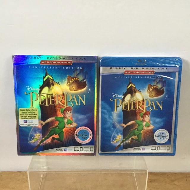 Disney Peter Pan Anniversary Edition Blu-Ray DVD Signature Collection w/Slip NEW