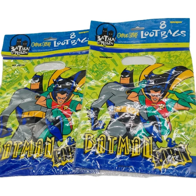 BATMAN & ROBIN Treat Sacks Goody Loot Birthday Party Bags 1997 8 Count ...