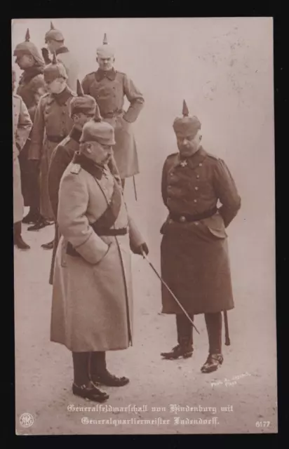 Generalfeldmarschall von Hindenburg und Ludendorff. Foto-AK Essen-Frintrop 1917