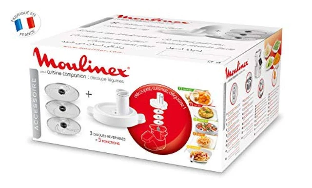 Moulinex XF3831 Accessorio Taglia Verdura per Cuisine Companion, 3 Dischi, 5 Fun