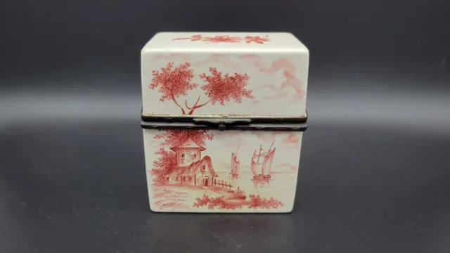 Antique French Ceramic Trinket Box