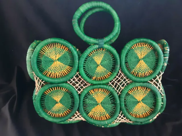 Summer Beach Hand Woven Rattan Bag Straw Purse Handmade Wicker New colorful boho