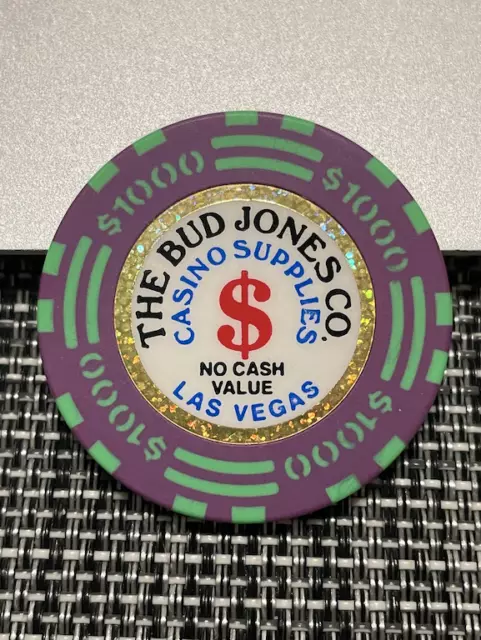 ((Rare)) $5000 Bud Jones  Manufacturer's Sample Casino Chip Gambling Poker Chip