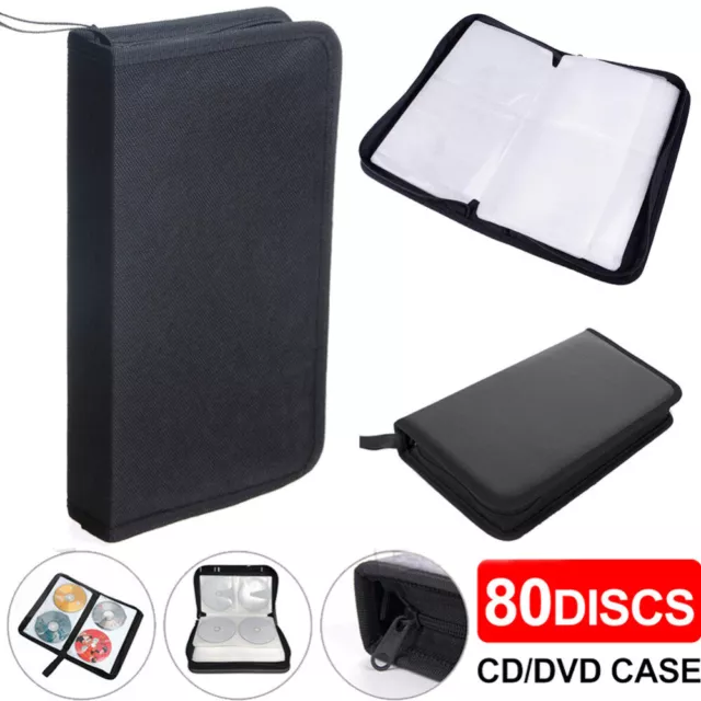 80 Disc CD DVD Case Wallet Storage Holder Booklet Album Folder Carry Bag Sleeves