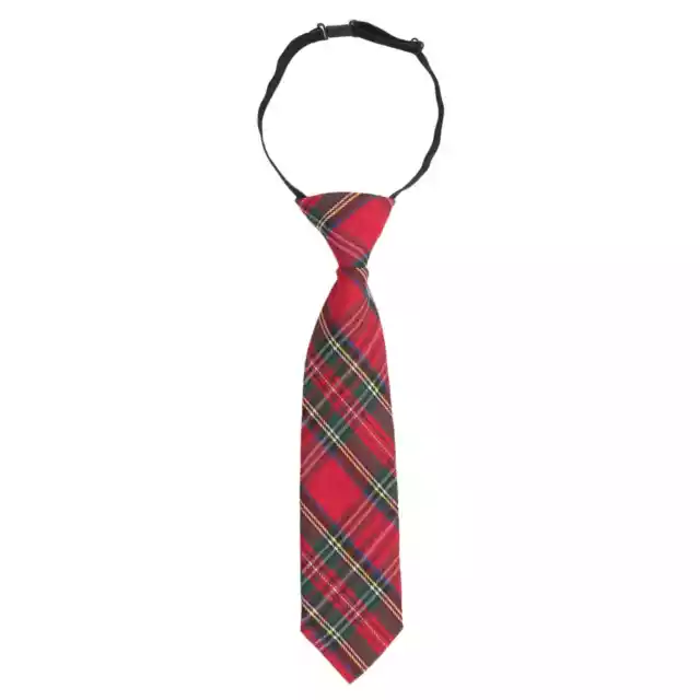 Red Royal Stewart Tartan Plaid Formal Casual Boys Elasticated Tie by DQT