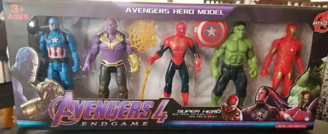 AVENGERS HERO 5PCS ACTION FIGURINES iron man hulk spiderman End Game