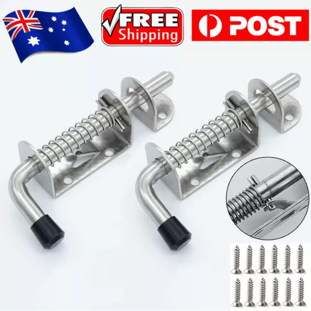 2PCS Hardware Latch Pin Interior Spring Loaded Solid Barrel Bolt Stainless Steel