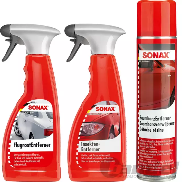 SONAX Spezialreiniger-Set Extérieur 3-TEILIG Insectes Résine De L'Arbre