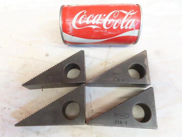 4 Vintage 3-5/8" Machinist Set Up Step Block Serrated Hold Down Clamp ERON STB-3