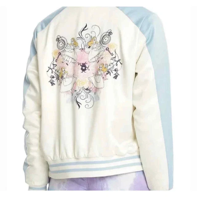 DISNEY ALICE IN Wonderland Satin Souvenir Bomber Jacket Hot Topic Box