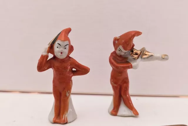 Rare 1920s Japan Bisque Elf Elves Pixies Band Figurines Christmas 3