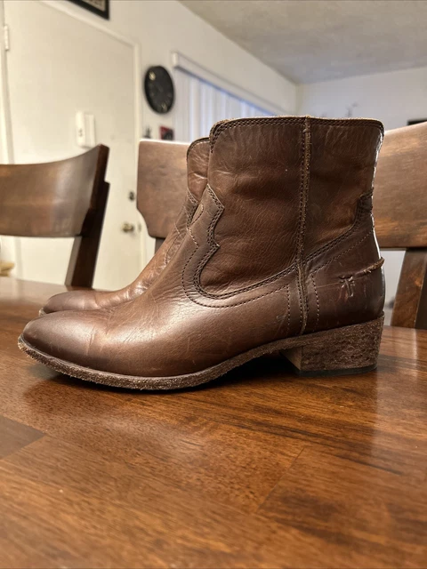 FRYE RAY SEAM Short Ankle Boot Cognac Women s 9.5 M Western Cowboy 50.00 PicClick