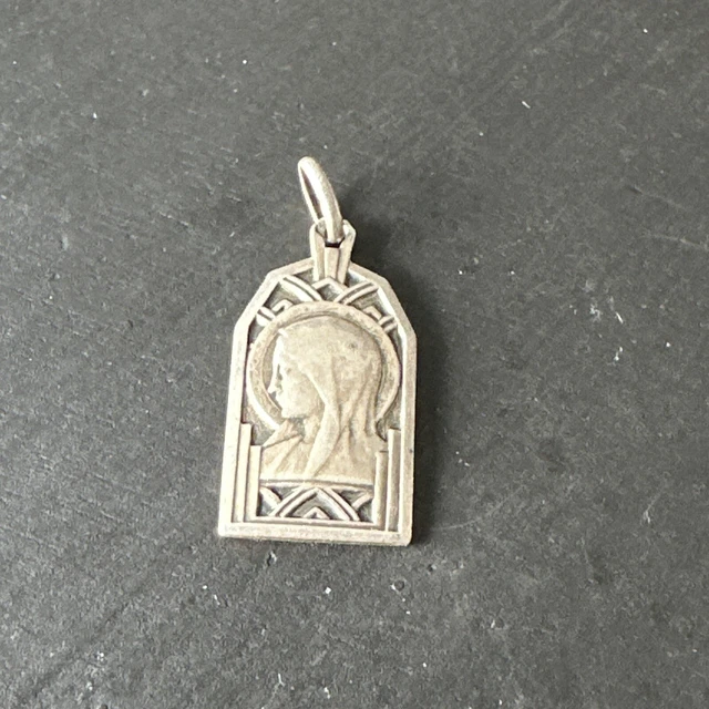 Pendentif Ancien En Argent Massif 925 Art Déco Avec Agates - Breloque Vintage - Occasion à Porter