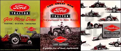 1948-1952 Ford 8N Juego De 3 Ventas Folletos - Tractor Y Implementado Catalogs