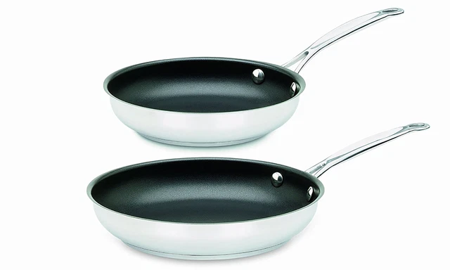 Cuisinart Classic Non-Stick Stainless Steel 9" and 11" Skillets