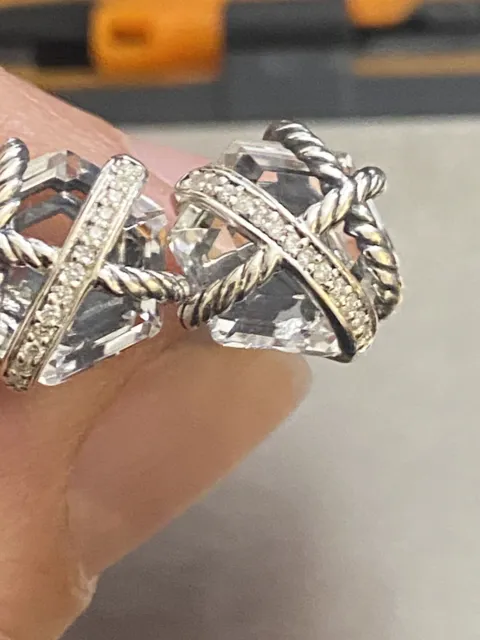 David Yurman Cable Wrap Earrings With Crystal And Diamonds 2