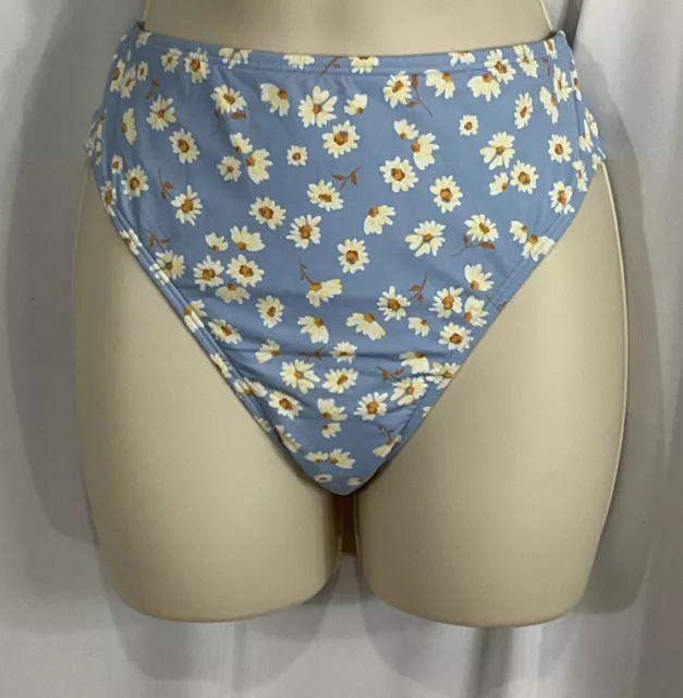 NWT BillaBong Women’s M Don’t Be Blue Swim Bottoms Floral Blue