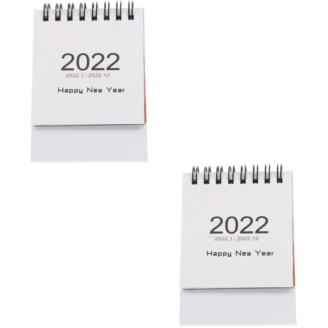 2 Pc Weiß Papier Mini Tischkalender Büro To-Do-Liste & Notizen-Kalender