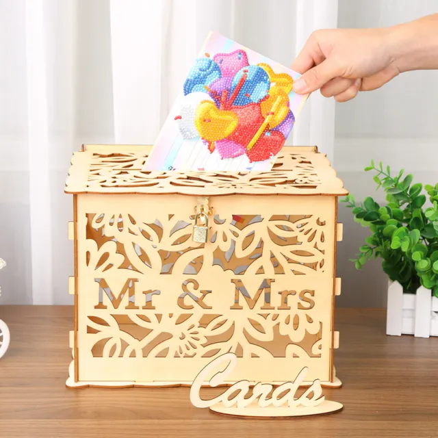 DIY Wooden Wedding Card Box Business Card Boxes Party Favor Decor (JM01377)