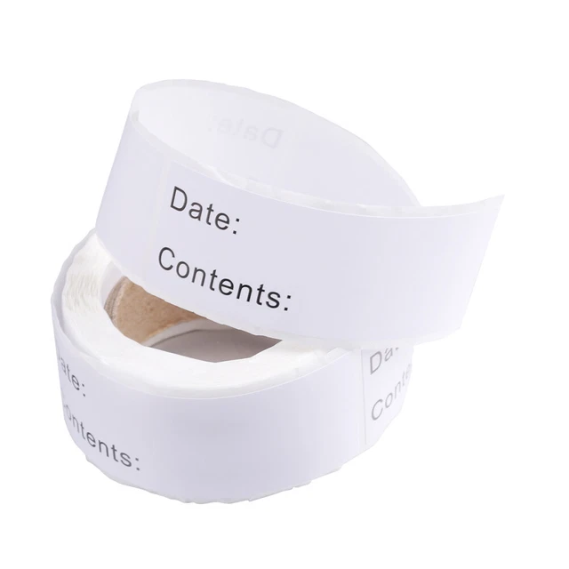125 Pcs/Roll White Label Food Stickers Labels Blank Jar Date