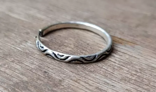 Epic Ancient Silver Color Viking Style Ring Rare Amazing  Artifact