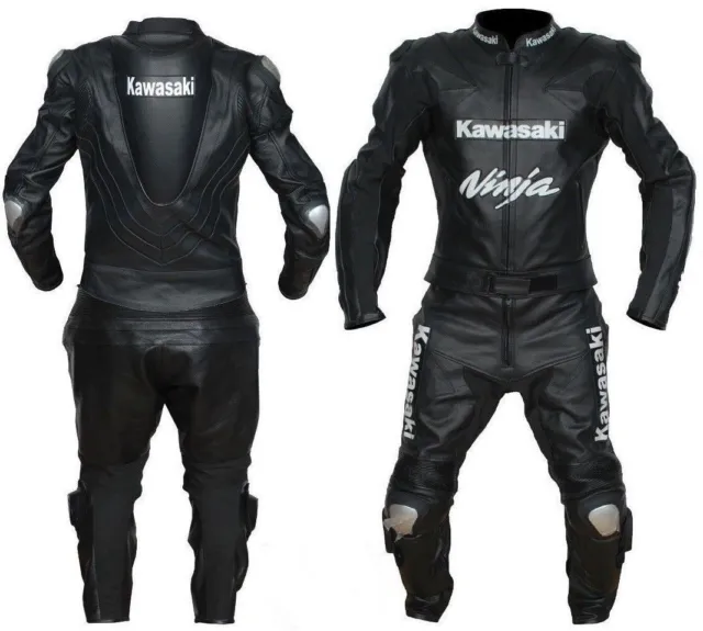 NINJA Hommes Combinaison de Moto en Cuir Courses Moto en Cuir Veste Pantalon 58 2