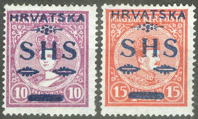Yugoslavia SHS Croatia 1918, Coronation Charles & Zita Overprints Mi.# 64-65,MNG