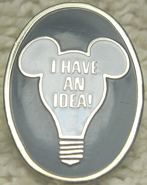 1986 Disney - Mickey Mouse Lightbulb - I Have An Idea - Cast Member Lapel Pin