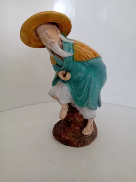 Vintage Chinese Figurine Pottery Shiwan Statue Figure  Mudman