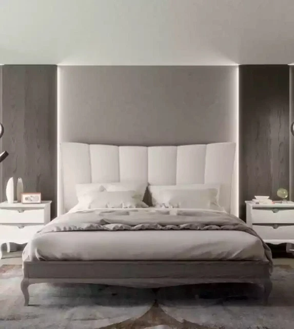 Complet Set Lit 2x Nachttische 3 Parties Chambre à Coucher Sets Luxe Lits