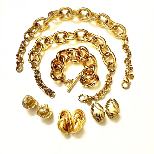 Gold 24 Karat Gold Electroplated Jewelry Ben Amun Necklaces, Bracelet , Earrings