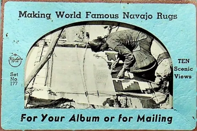 Making World Famous Navajo Rugs 9 Photo Views Frashers Postcard Folder -AA-64