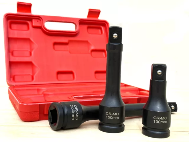 3 pcs 3/4" Drive Extension Bar set 4" 6" & 10 inch Cr-Mo for Air Impact Wrench