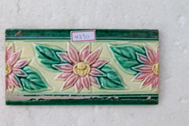 Old Circa 1930 Vintage Artdeco Ceramic Tile Border Made In Japan NH4390 8