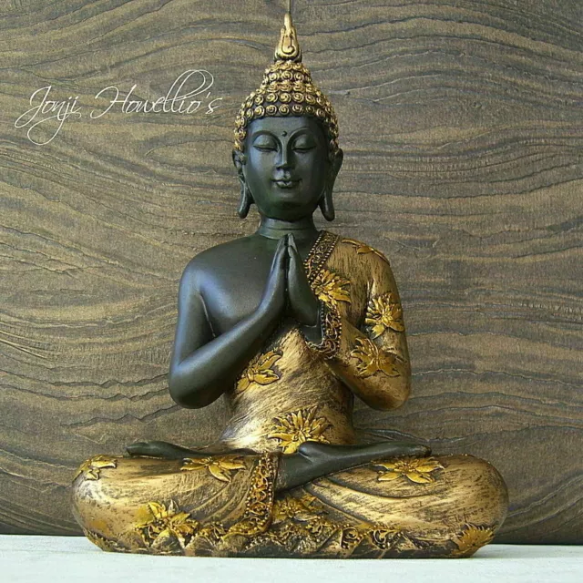 Praying THAI BUDDHA Sitting Ornament Figure Statue Sculpture MEDITATING Figurine