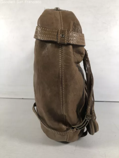 Hayden-Harnett Womens Brown Leather Double‎ Front Pockets Medium Casual Hobo Bag 3
